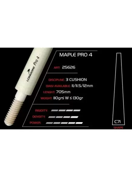 Ngọn Cơ Bida 3 Băng - Longoni Pro4 C71 - WJ