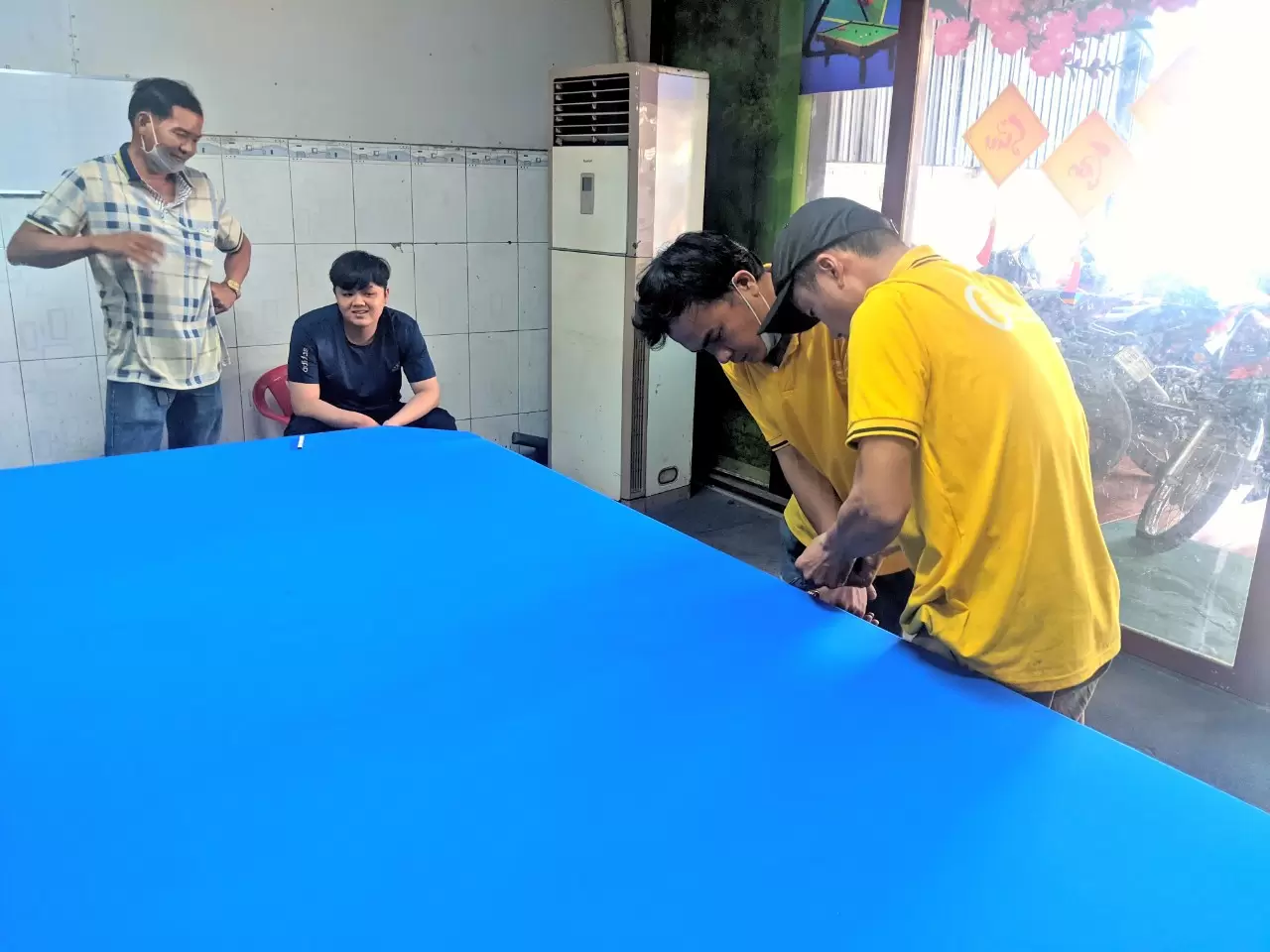 r&aacute;p vải mặt b&agrave;n bida