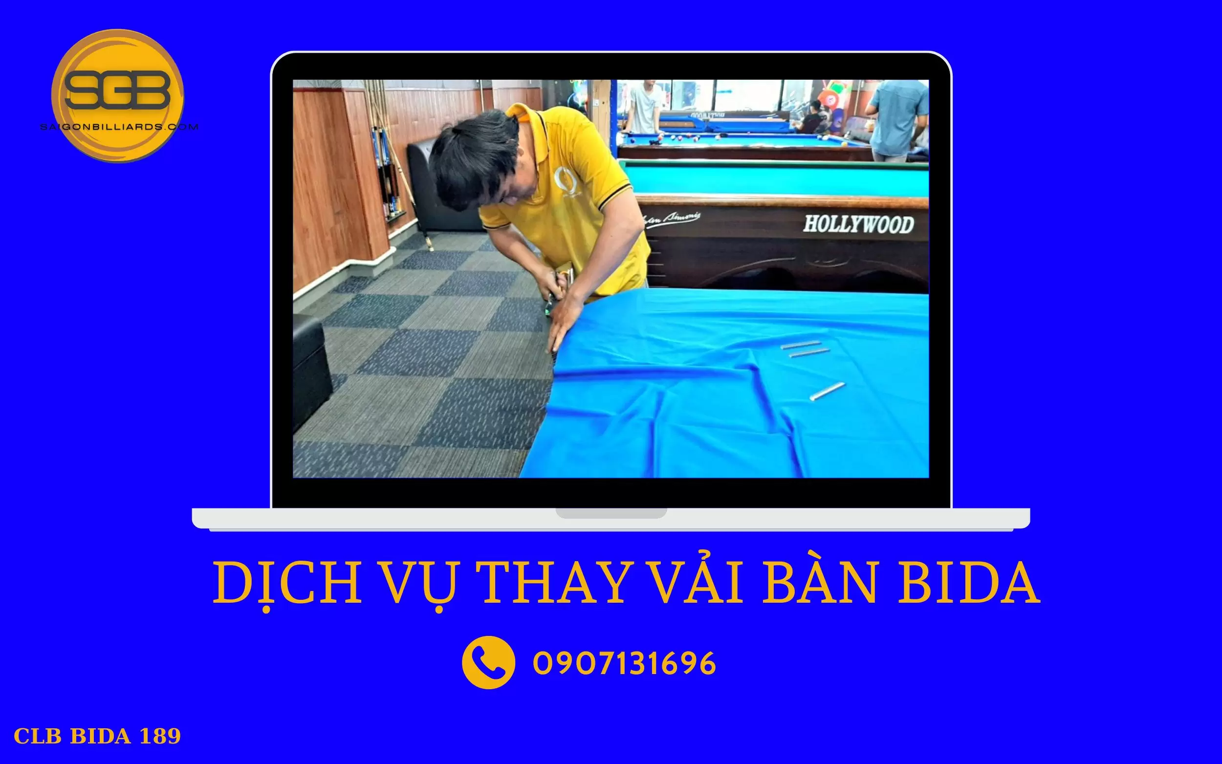 thay vải bàn bida tại clb bida 189
