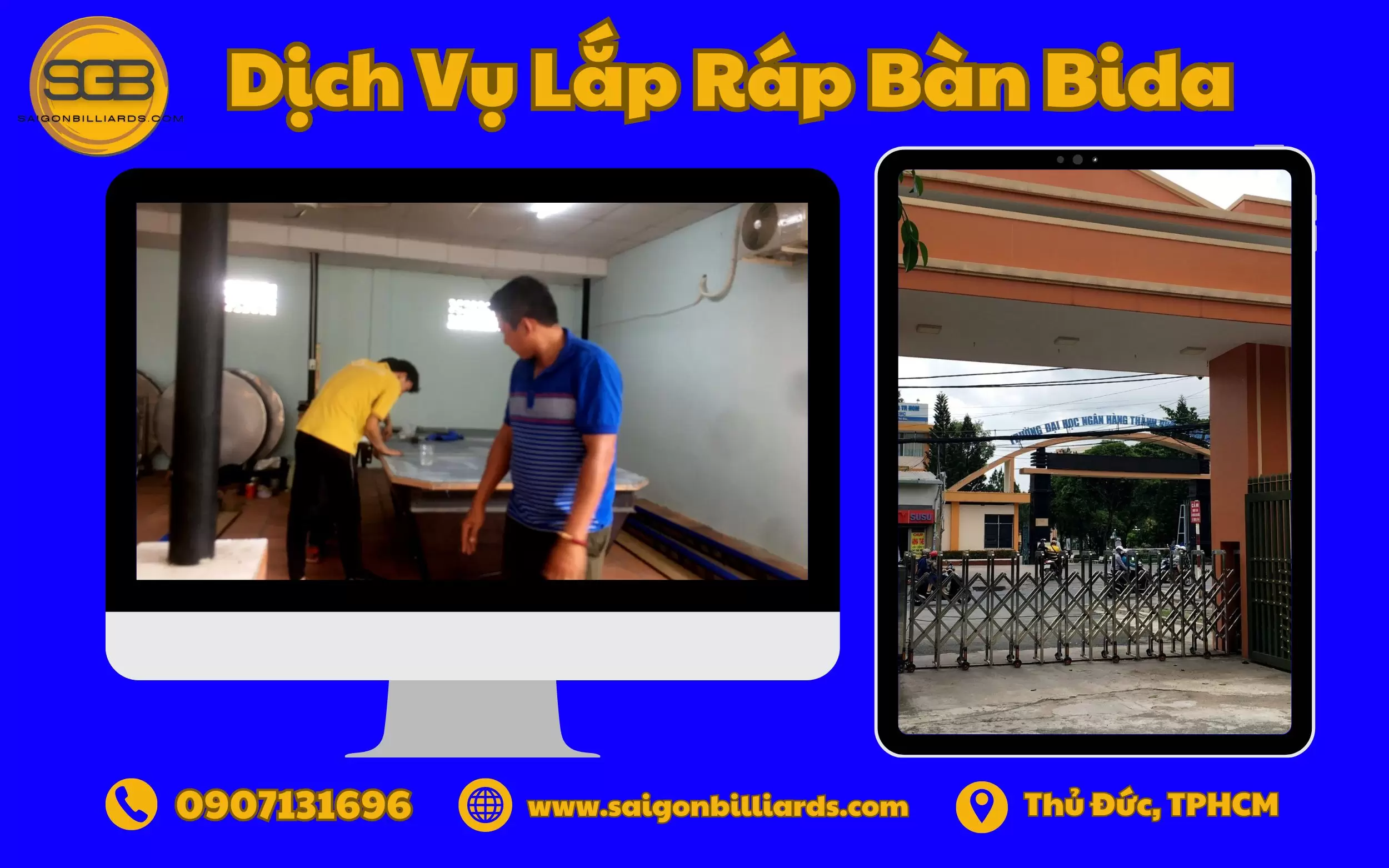 tháo, vận chuyển, lắp ráp bàn bida lỗ tại bộ công an tp thủ Đức