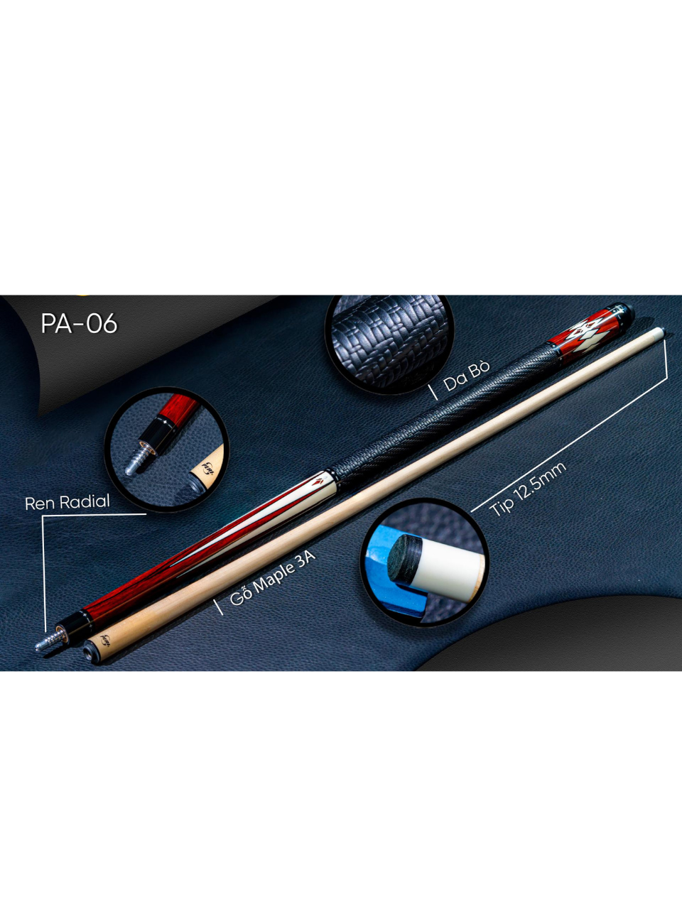 Cơ bida lỗ Peri PA-06