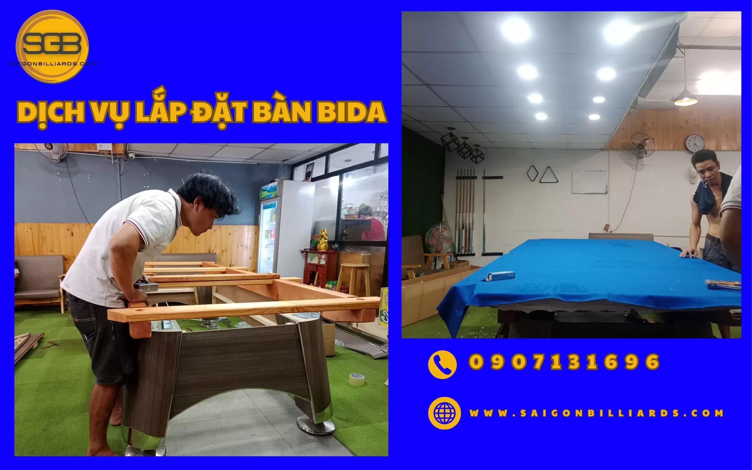 lắp ráp bàn bida lỗ tại quận tân phú