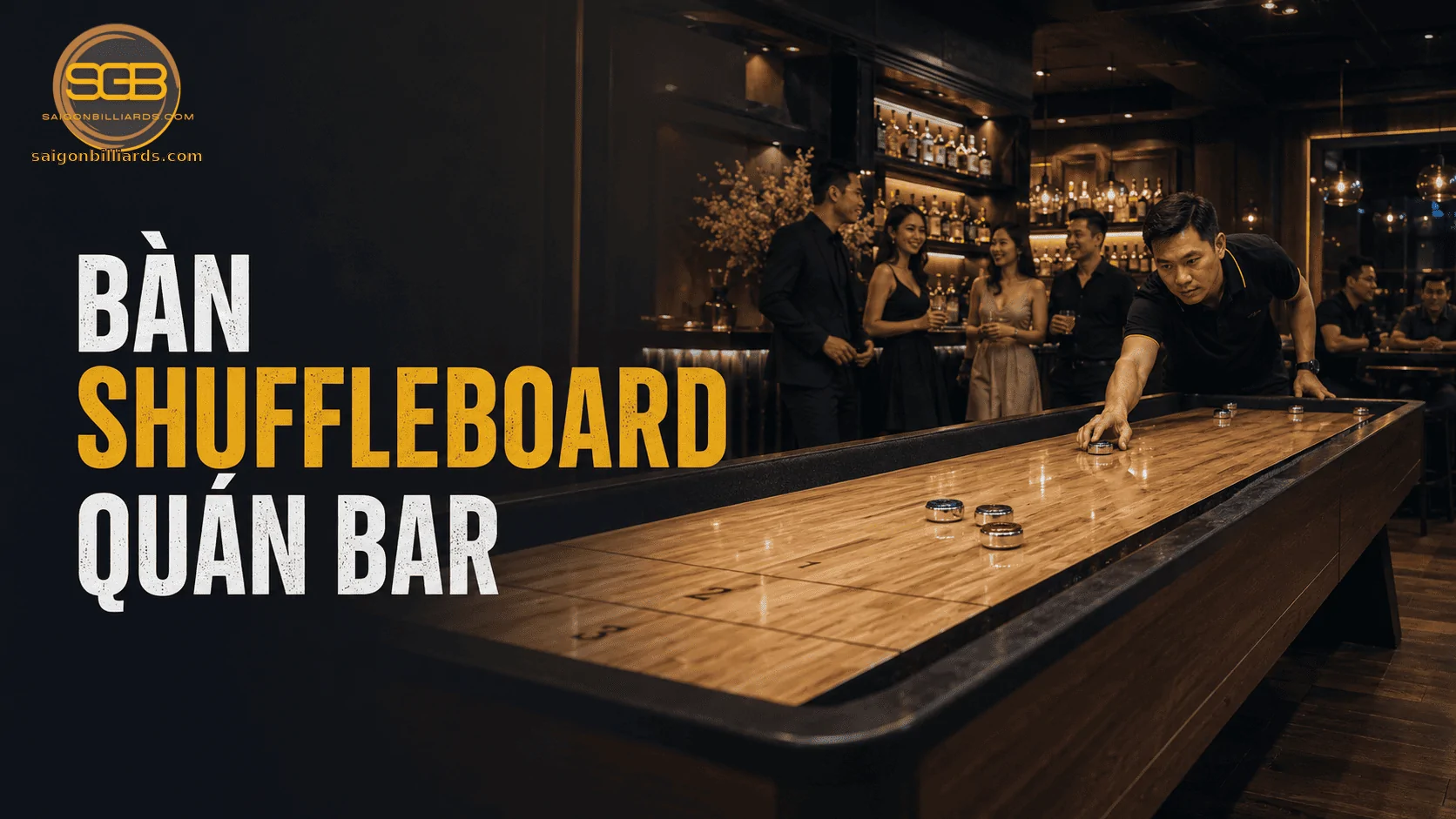 b&agrave;n shuffleboard qu&aacute;n bar