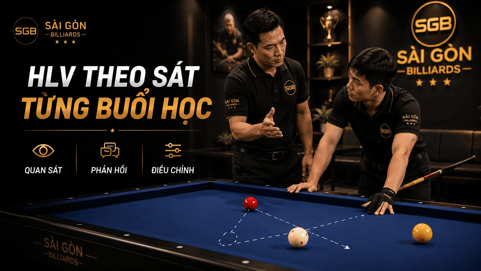 Huấn luyện vi&ecirc;n Bida Libre theo s&aacute;t học vi&ecirc;n