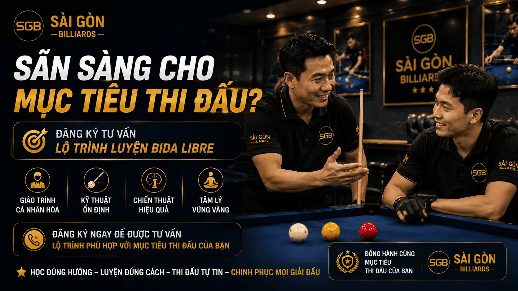 Đăng k&yacute; kh&oacute;a học Bida Libre để thi đấu