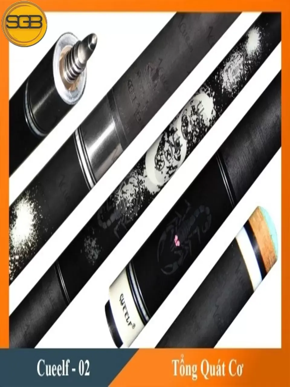 Cơ, Gậy Bida Cueelf - 02 Ngọn Carbon Rhino